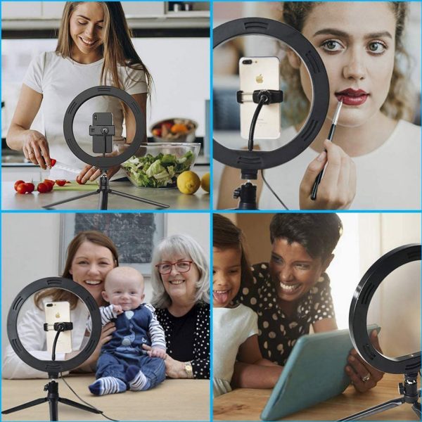 FACE LIGHT Support lumineux Smartphone vidéo live avec trépied - 3 modes d'éclairage, 10 niveaux d'intensité – Image 6