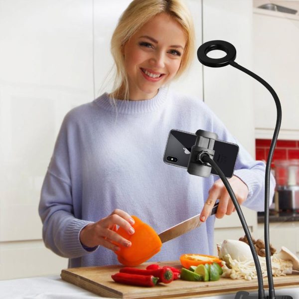 FACE LIGHT SUPPORT LUMINEUX SMARTPHONE VIDÉO LIVE AVEC PINCE - 3 modes d'éclairage, 11 niveaux d'intensité – Image 8