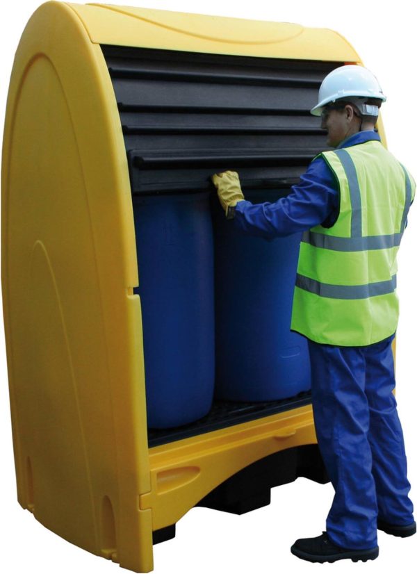 Box de stockage 2 fûts avec bac 250L - HU 0290 - CLAS Equipements – Image 2
