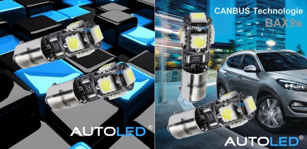 AMPOULES LED H6W(BAX9s) CANBUS 5 LEDS / FEUX DE POSITION /PLAQUE/HABITACLE AUTOLED® – Image 11