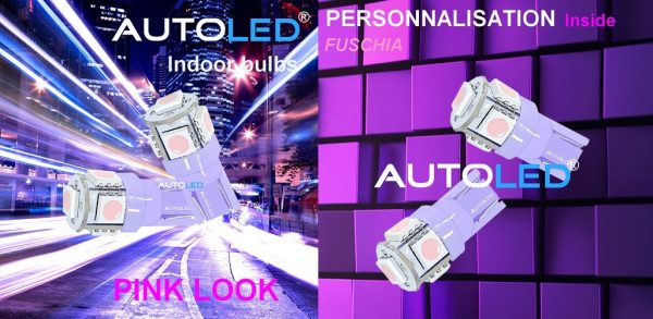 Ampoule LED W5W Violet / Fucshia / LED T10 Violet 5 LEDS AUTOLED® – Image 14