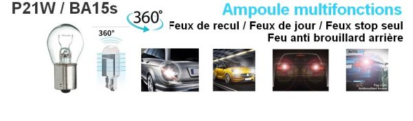 Ampoule LED P21W / 18 LEDS BLANC / Ampoule LED BA15s AUTOLED® – Image 12