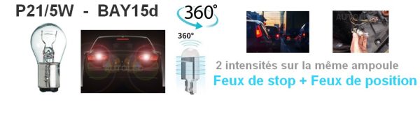 Ampoule LED P21/5W / 18 LEDS BLANC / Ampoule BAY15d AUTOLED® – Image 14