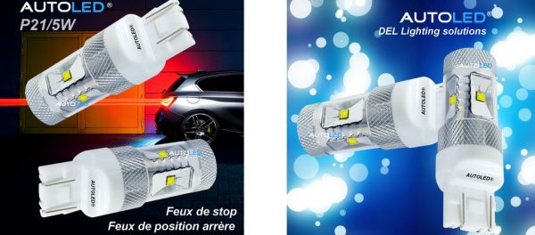 Ampoule LED W21/5W / 6 LEDS HAUTE PUISSANCE BLANC / LED T20 AUTOLED® – Image 11