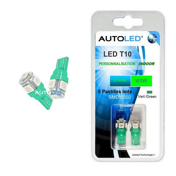LED T10 5 SMD 5050 VERT AUTOLED® – Image 10