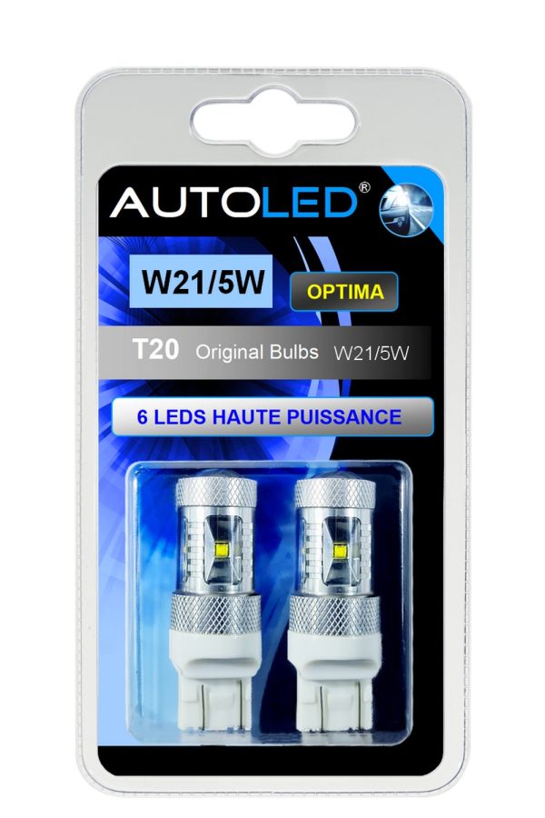 Ampoule LED W21/5W / 6 LEDS HAUTE PUISSANCE BLANC / LED T20 AUTOLED® – Image 7