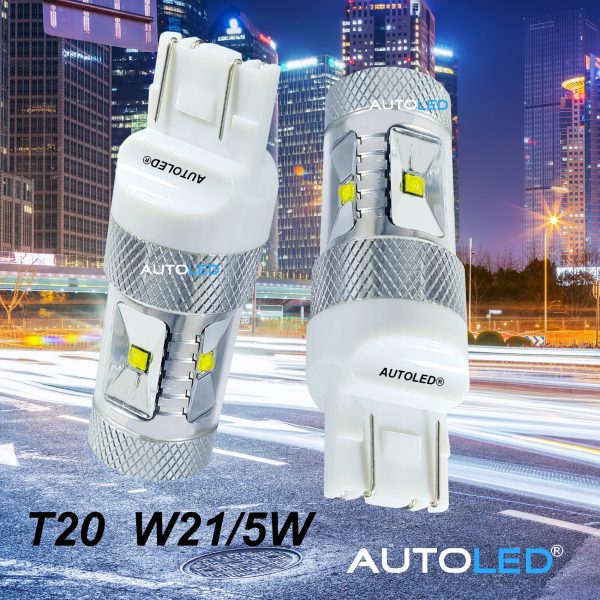 Ampoule LED W21/5W / 6 LEDS HAUTE PUISSANCE BLANC / LED T20 AUTOLED® – Image 5