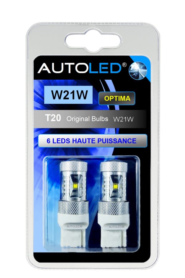 LED T20 W21W 6 LEDS HAUTE PUISSANCE BLANC AUTOLED® – Image 6