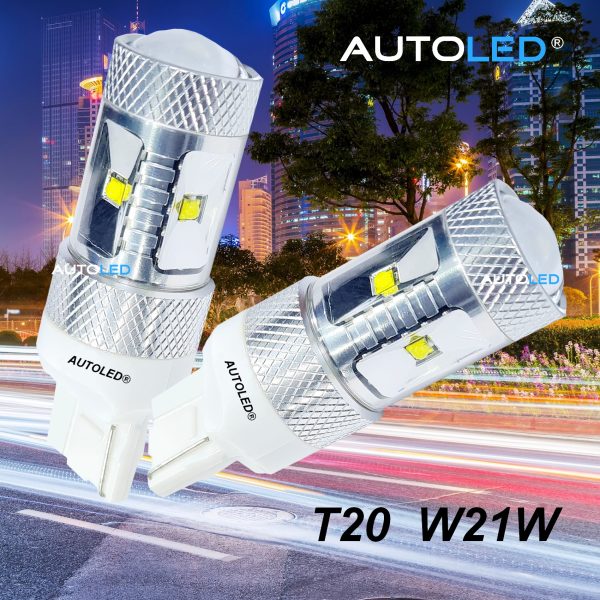 LED T20 W21W 6 LEDS HAUTE PUISSANCE BLANC AUTOLED® – Image 2