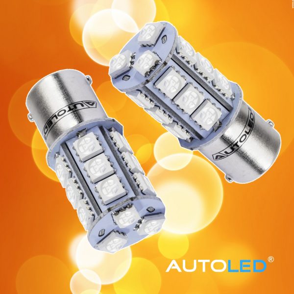 Ampoule LED P21W Orange / 18 LEDS / Feux de Clignotant AUTOLED® – Image 2