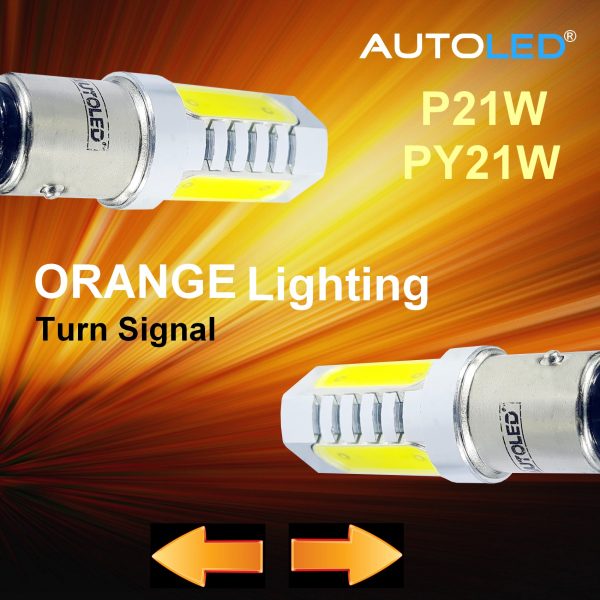 Ampoule LED P21W Clignotant / 4 LEDS ORANGE / BA15s AUTOLED® – Image 3