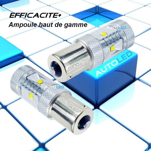 LED PY21W 6 LEDS HAUTE PUISSANCE BLANC AUTOLED® – Image 2