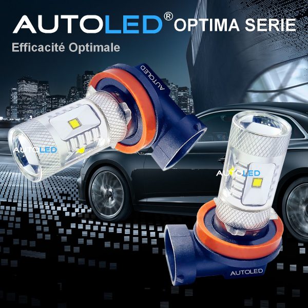 LED H11 6 LEDS HAUTE PUISSANCE BLANC AUTOLED® – Image 7