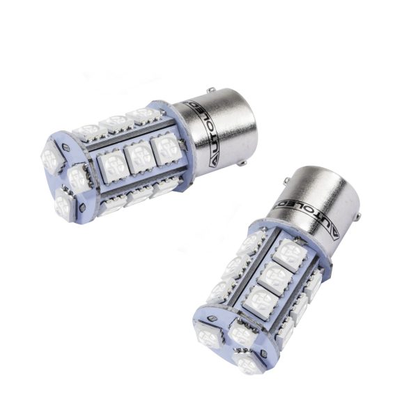 Ampoule LED P21/5W Rouge / 18 leds ROUGE / LED BAY15d Rouge AUTOLED® – Image 3