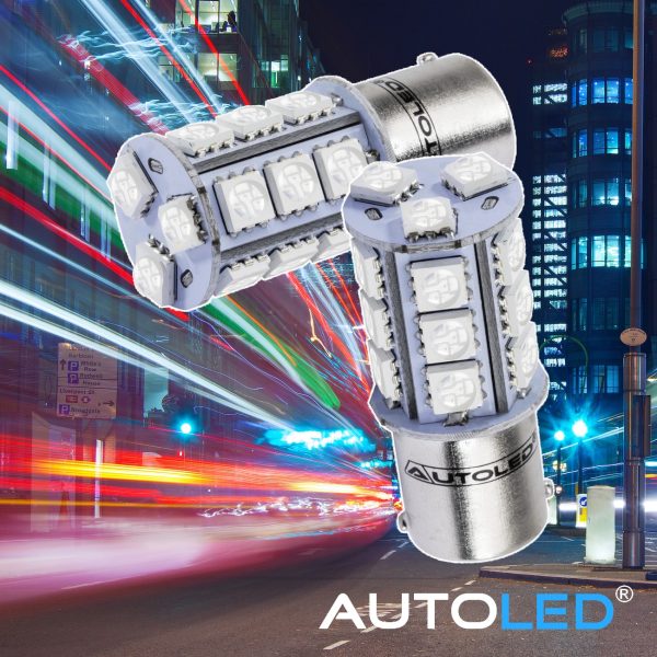 Ampoule LED P21/5W Rouge / 18 leds ROUGE / LED BAY15d Rouge AUTOLED® – Image 4
