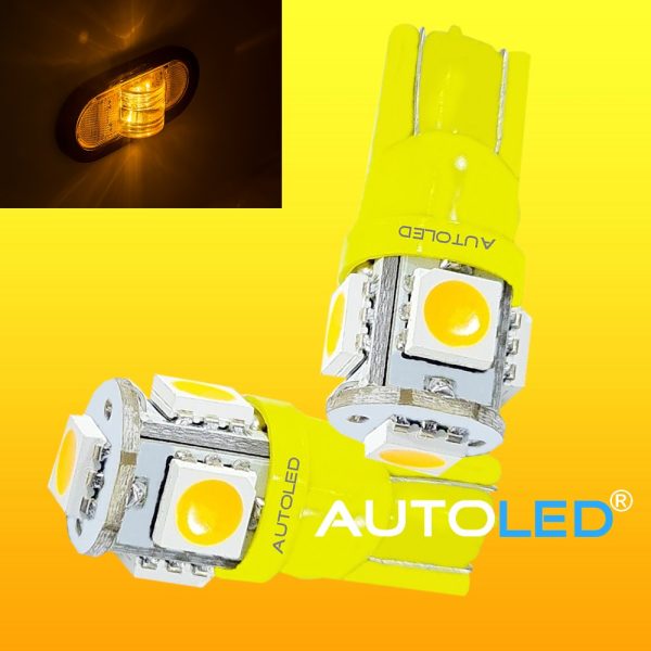 éclairge habitacle-2|ampoule led w5w orange - cligontant lateraux