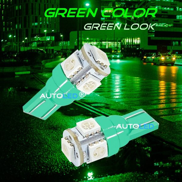 LED T10 5 SMD 5050 VERT AUTOLED® – Image 5