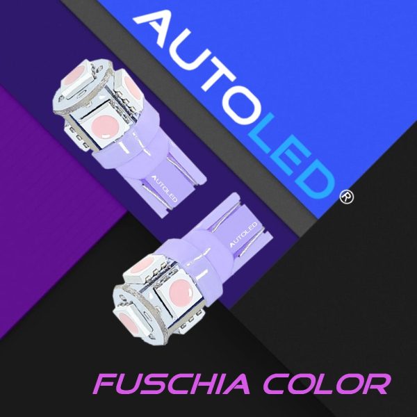 Ampoule LED W5W Violet / Fucshia / LED T10 Violet 5 LEDS AUTOLED® – Image 4