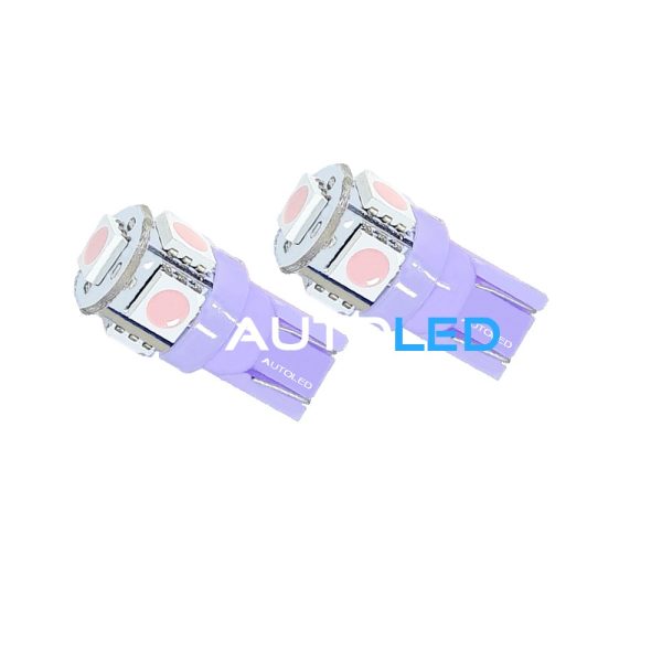 Ampoule LED W5W Violet / Fucshia / LED T10 Violet 5 LEDS AUTOLED® – Image 3