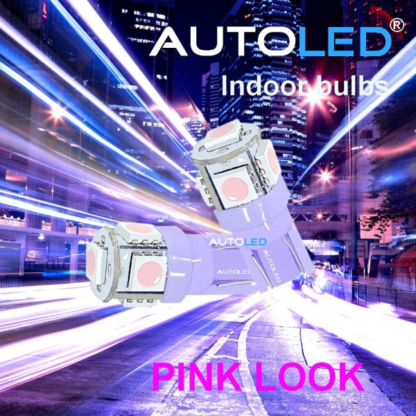 Ampoule LED W5W Violet / Fucshia / LED T10 Violet 5 LEDS AUTOLED® – Image 2