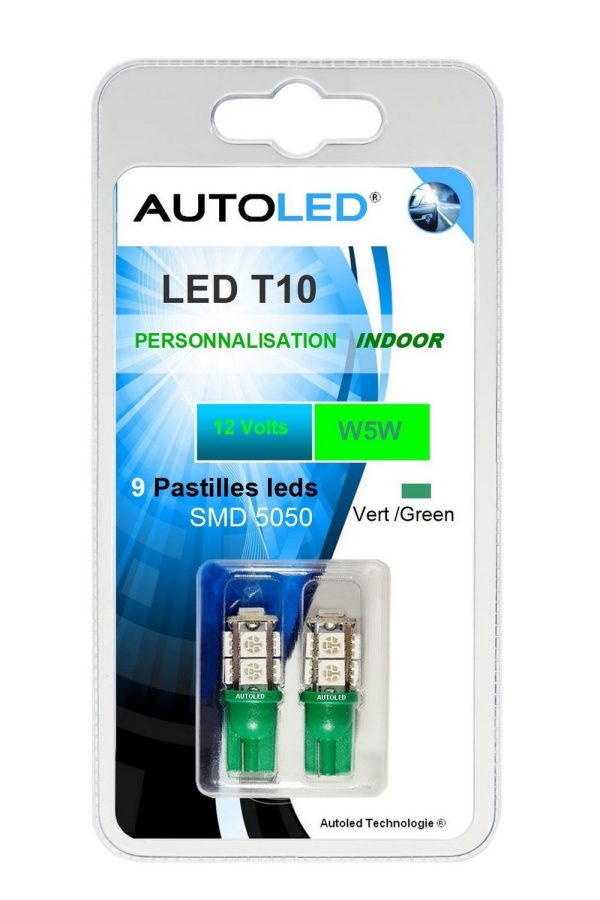 ampoule led t10 vert
