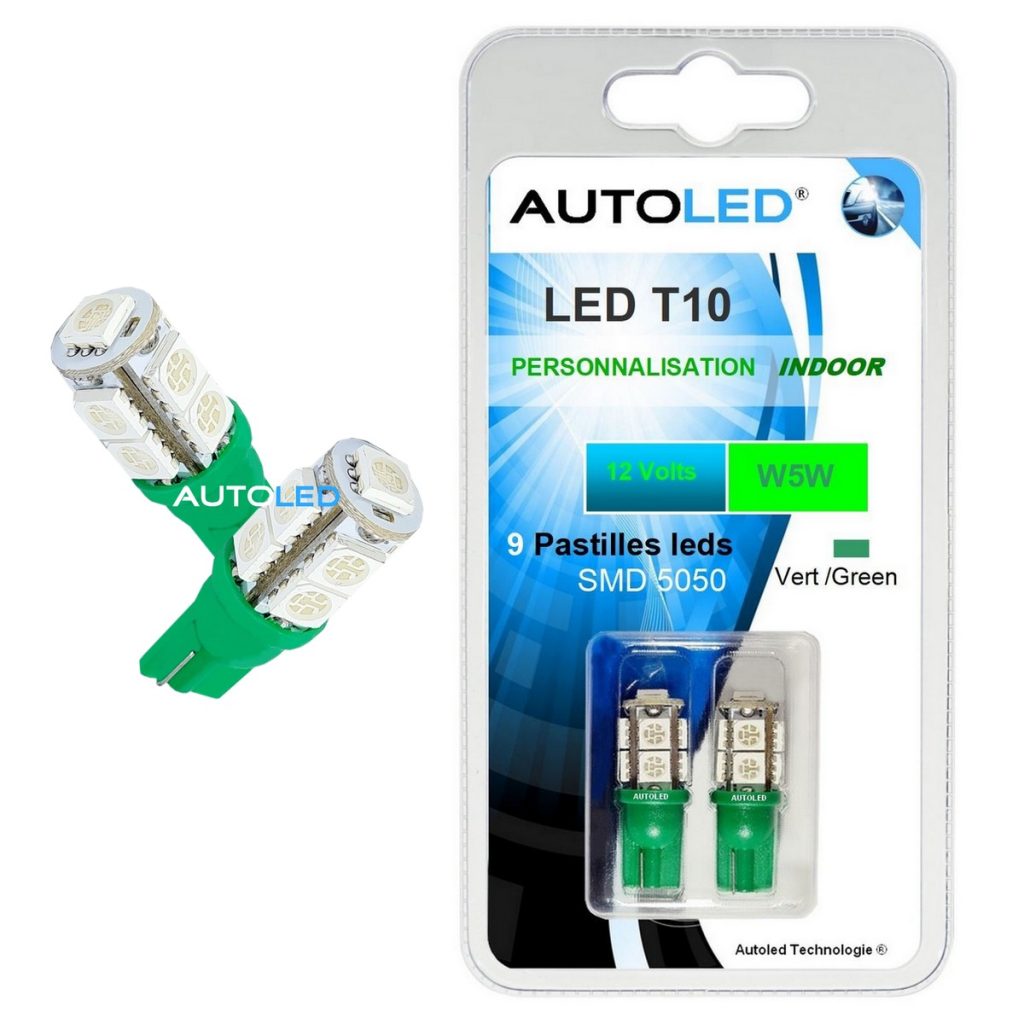 ampoule led t10 vert