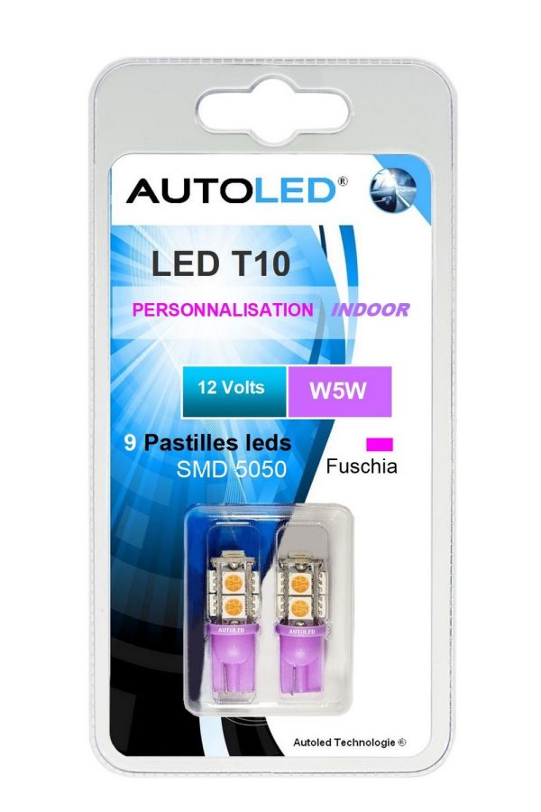LED T10 9 SMD 5050 VIOLET FUSCHIA AUTOLED® – Image 7
