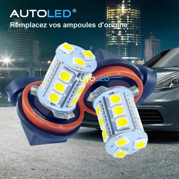 LED H8 18 SMD 5050 BLANC AUTOLED® – Image 2