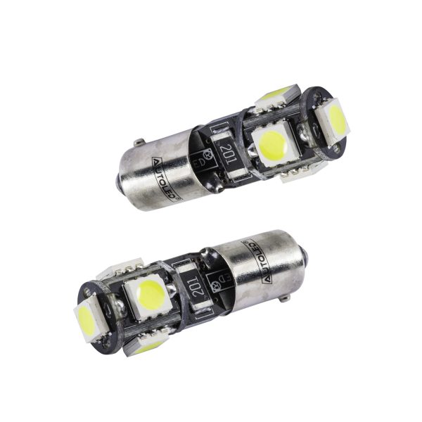 AMPOULES LED H6W(BAX9s) CANBUS 5 LEDS / FEUX DE POSITION /PLAQUE/HABITACLE AUTOLED® – Image 4