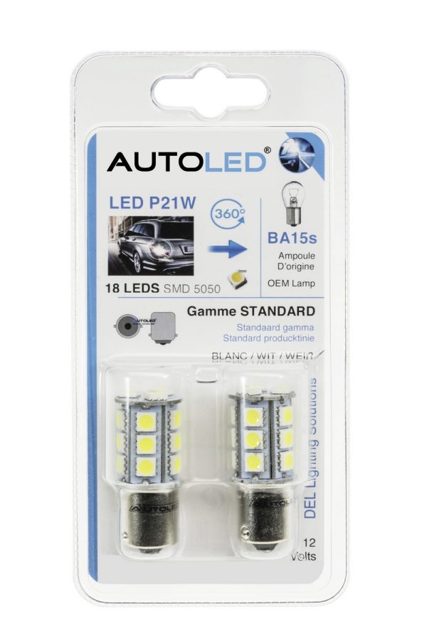 Ampoule LED P21W / 18 LEDS BLANC / Ampoule LED BA15s AUTOLED® – Image 10