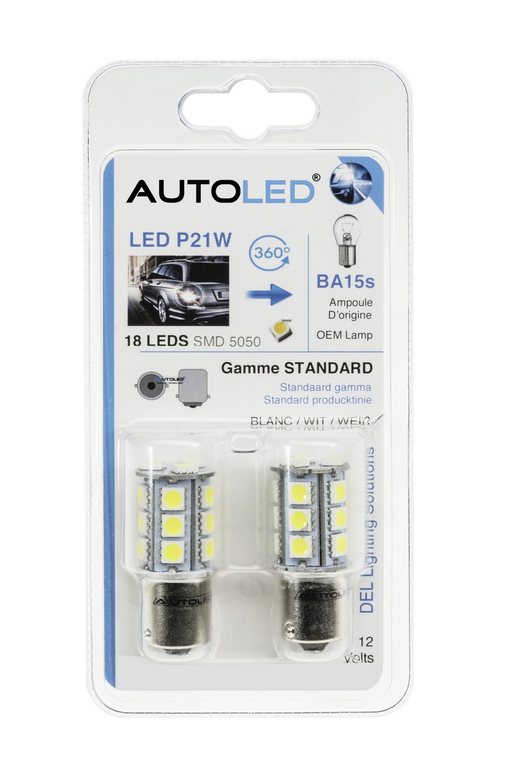 Ampoule LED P21W / 18 LEDS BLANC / Ampoule LED BA15s AUTOLED® – Image 10
