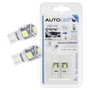 feux de position.21|Compatibilité de l'ampoule t10 pour l'éclairage interieur des voitures|Différence d'éclairage entre ampoule w5w led blanc et l'ampoule d'origine sur un plafonnier|recyclage emballages produits ampoule||Découvrez et achetez l'ampoule led t10 w5w autoled.0001.2|Découvre et acheter les ampoules LED T10 autoled