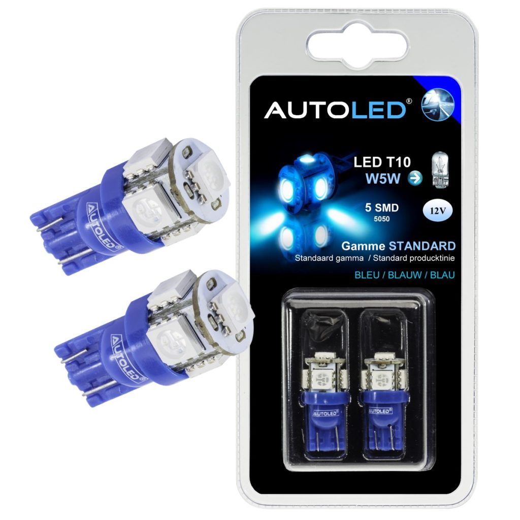 ampoule w5w led bleu