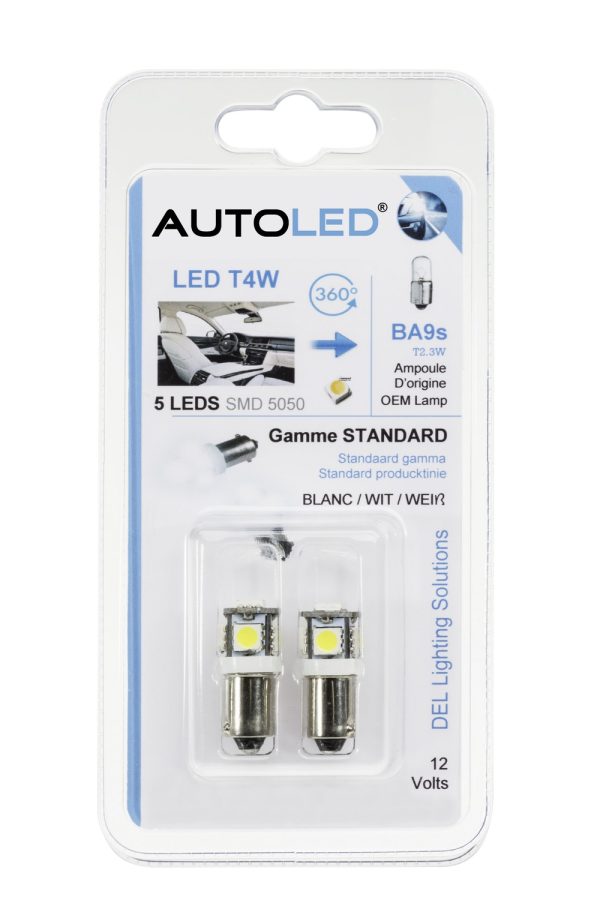 Ampoule LED BA9S (T4W) / 5 LEDS BLANC AUTOLED® – Image 9