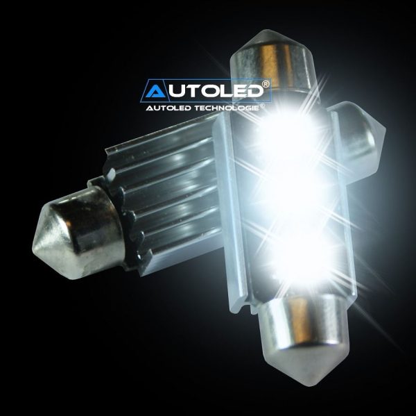 AMPOULE NAVETTE LED 42MM CANBUS / ANTI-ERREUR /3 LEDS /PLAQUE / HABITACLE AUTOLED® – Image 11