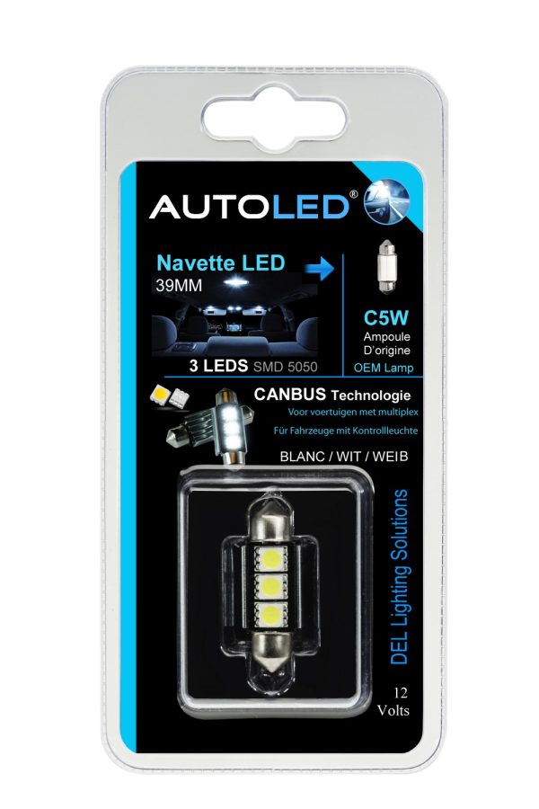 AMPOULE LED C5W CANBUS 39MM /ANTI-ERREUR / 3 LEDS /PLAQUE / HABITACLE AUTOLED® – Image 10