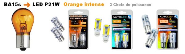 Ampoule LED P21W Orange / 18 LEDS / Feux de Clignotant AUTOLED® – Image 10