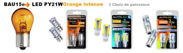 Ampoule PY21W Orange / 18 LEDS / Feux de clignotant AUTOLED® – Image 9
