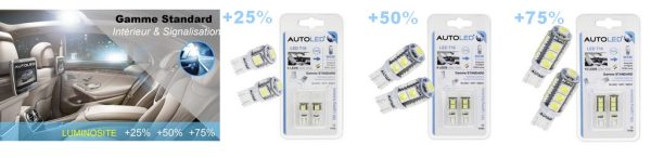 AMPOULES LED T10 (W5W) 5 LEDS / FEUX DE POSITION / PLAQUE / HABITACLE AUTOLED® – Image 34
