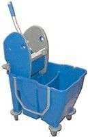 Seau de lavage bi bac 12+18l sur roulettes avec presse et vidange - TEN E274200CHAR - Chariots de lavage - ica