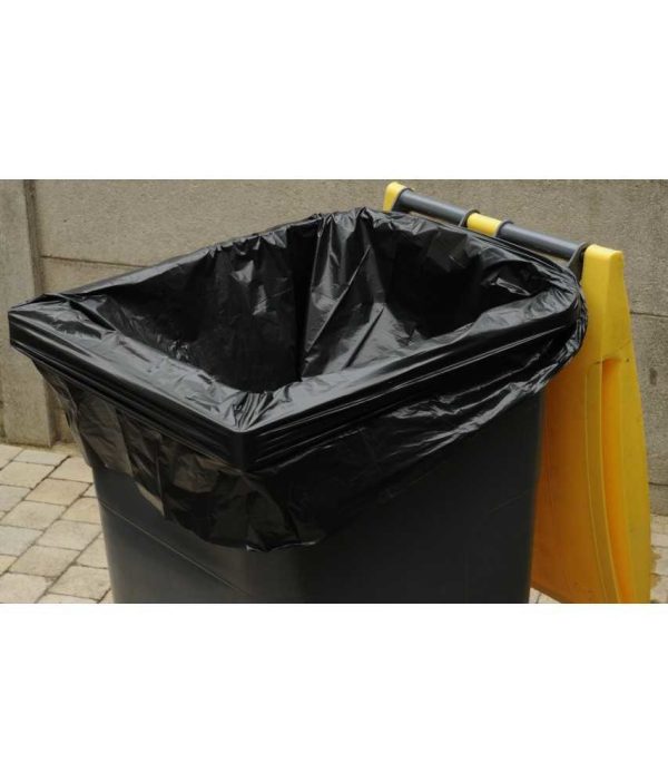 Housse conteneur 240 l - 55 microns - la carton de 100 - PROM HS240NR004 - Sac poubelle de 200 a 750 litres - PROMOSAC
