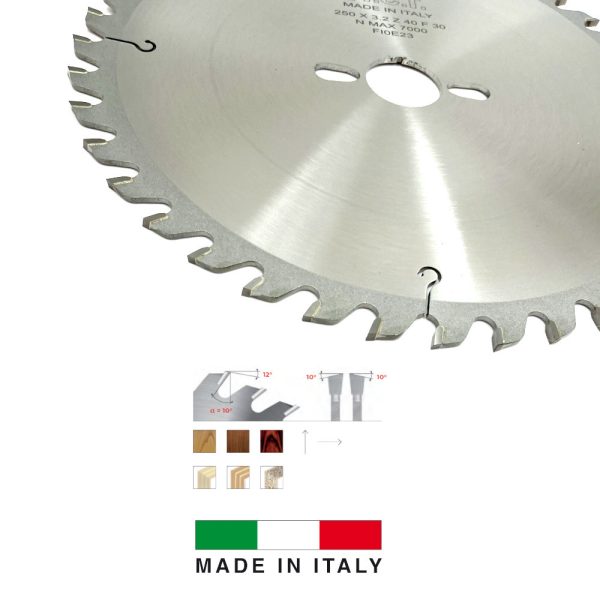 Lame de Scie Circulaire HM D. 250 x Al. 30 x ép. 3,2/2,2 mm x Z40 Alt pour Bois - GAMMA III - FIRST ITALIA – Image 2