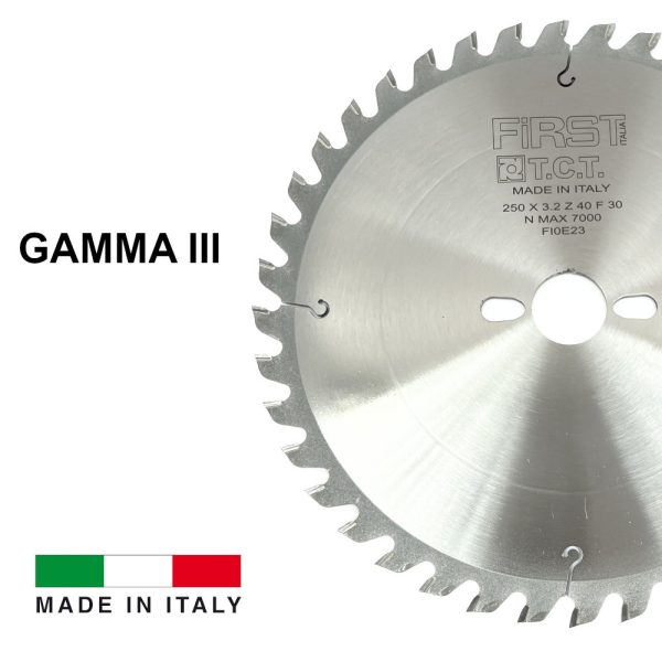 Lame de Scie Circulaire HM D. 250 x Al. 30 x ép. 3,2/2,2 mm x Z40 Alt pour Bois - GAMMA III - FIRST ITALIA – Image 3
