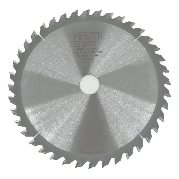 Lame de Scie Circulaire HM D. 160 x Al. 20 x ép. 2,5/1,6 mm x Z40 Alt pour Bois - ELETH II - FIRST ITALIA