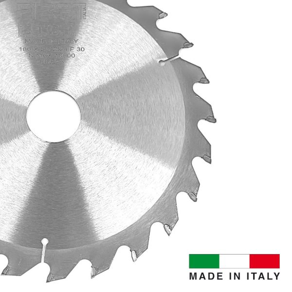Lame de Scie Circulaire HM D. 180 x Al. 30 x ép. 2,5/1,6 mm x Z24 Alt pour Bois - ELETH I - FIRST ITALIA – Image 4