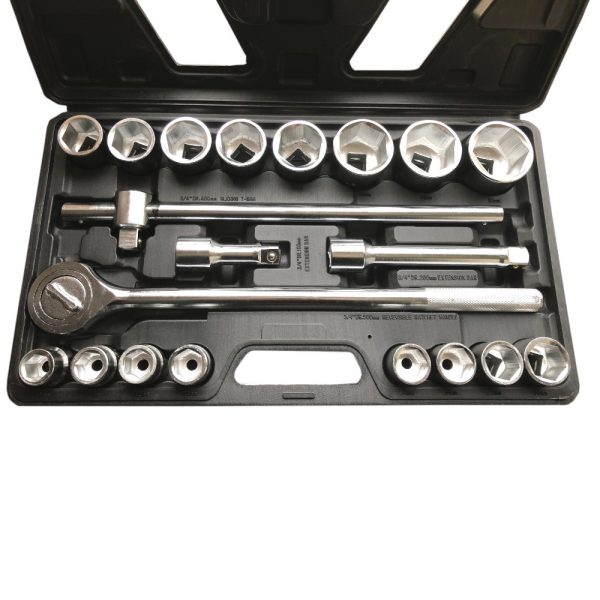 Coffret 20 pcs avec douilles 6 pans 3/4" de 19 à 50 mm avec cliquet réversible "spécial poids lourd" - 340211 - Beast – Image 2