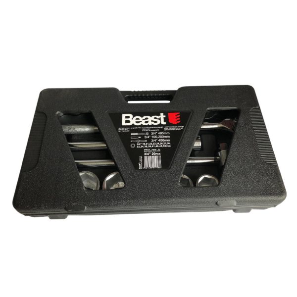 Coffret 20 pcs avec douilles 6 pans 3/4" de 19 à 50 mm avec cliquet réversible "spécial poids lourd" - 340211 - Beast – Image 5