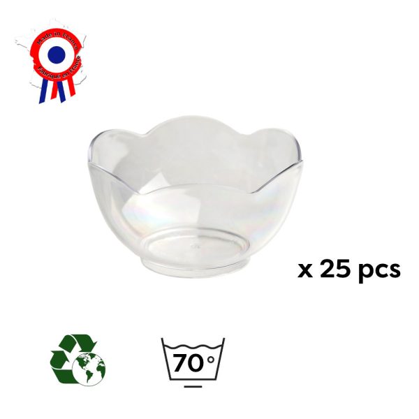25 verrines rondes Mini Lotus 6 cl de D.63 x Ht. 35 mm réutilisable, recyclable 100% Française - Transparent - D-Work – Image 3
