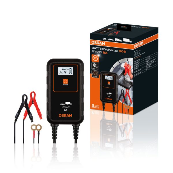 Le BATTERYcharger 908 - Chargeur et mainteneur de charge intelligent pour batteries avec cycle de charge multi-étapes - OSRAM - OEBCS908 – Image 2