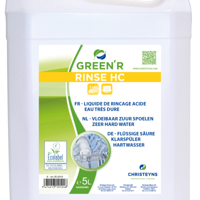 Liquide de rincage green'r rinse hc spÉcial eaux douces a moyennement dures 5l - CHRISTEYNS - PRODUITS VAISSELLE